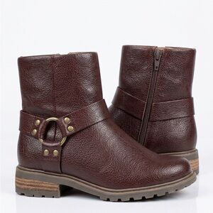 B.O.C Born Concept Cole Harness Womens Bootie Size 7 W Leather Side Zip